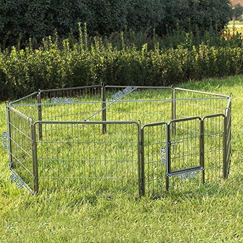 XXL Heavy Duty Puppy Playpen Play Whelping Pen, 8 paneler Alternative farver (L (80 x 60 cm), grå) - Lammeuld.dk