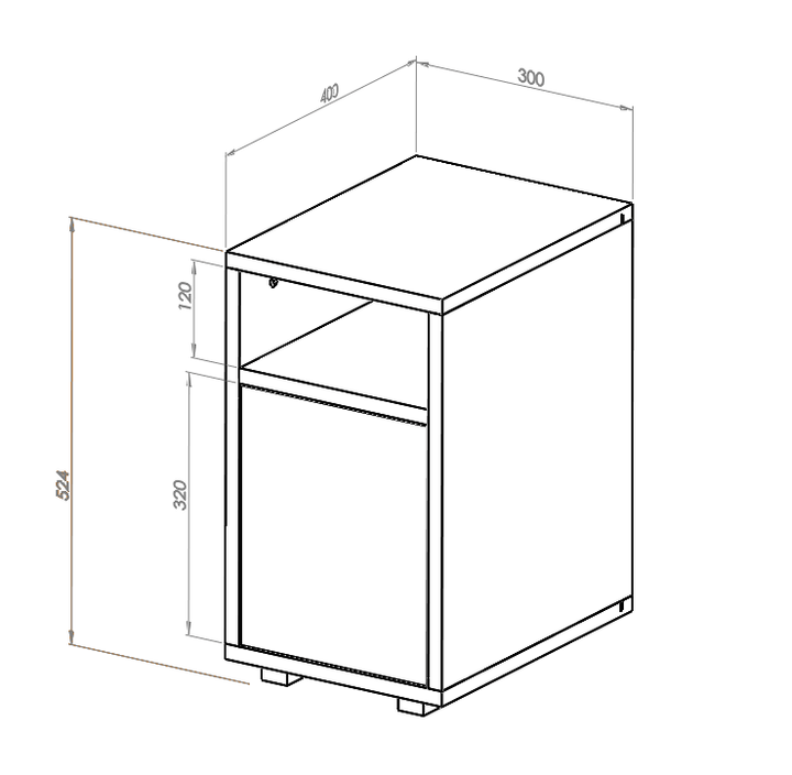 SLIM Sengebord B 30cm x D 40cm Brun