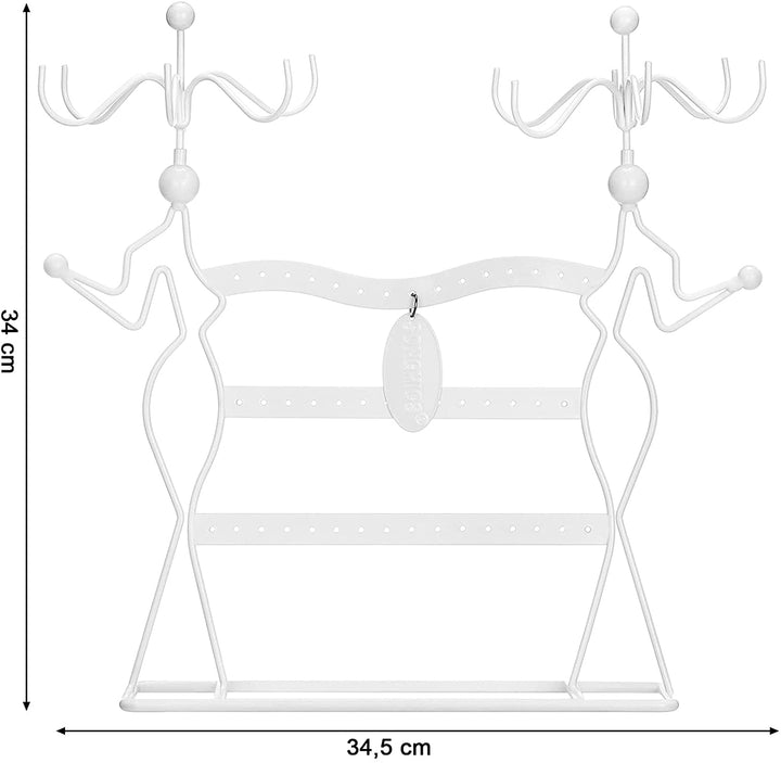 Smykkestativ / dekorativt display til smykker, 34 cm, hvid