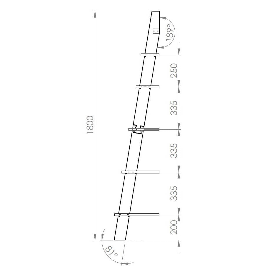 ASHME Stigehylde 45x35x180cm - Broom Gul