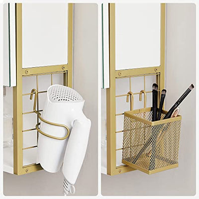 Spejlskab - Luksus og opbevaring til dit badeværelse (Hvid/Guldfarve)