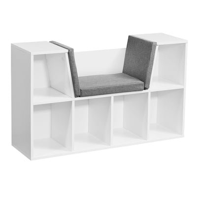 Designer bænk med sæde og opbevaringsplads, 101,5 x 61,5 x 30 cm, hvid mat