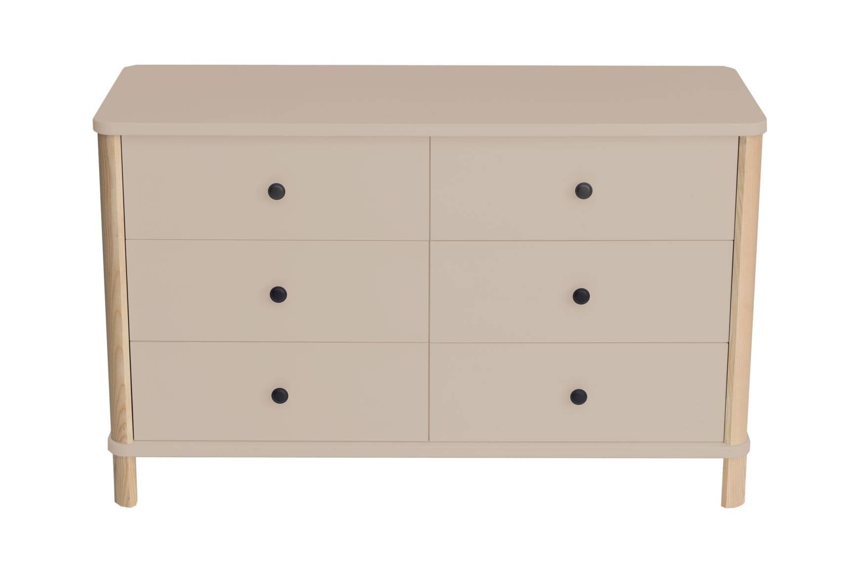 ASHME Small Boy 6 Skuffe 114cm Dobbelt Kommode Brun Beige