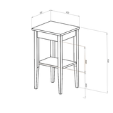 ENTLIK Sengebord 40x35x70cm Hvid Eg