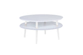 UFO Sofabord Diam 70cm x Højde 35cm - Hvid / Hvide Ben