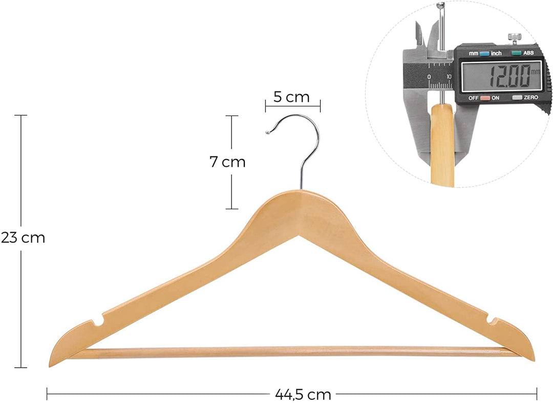 20 stk træbøjler, bøgetræ, naturfarvet