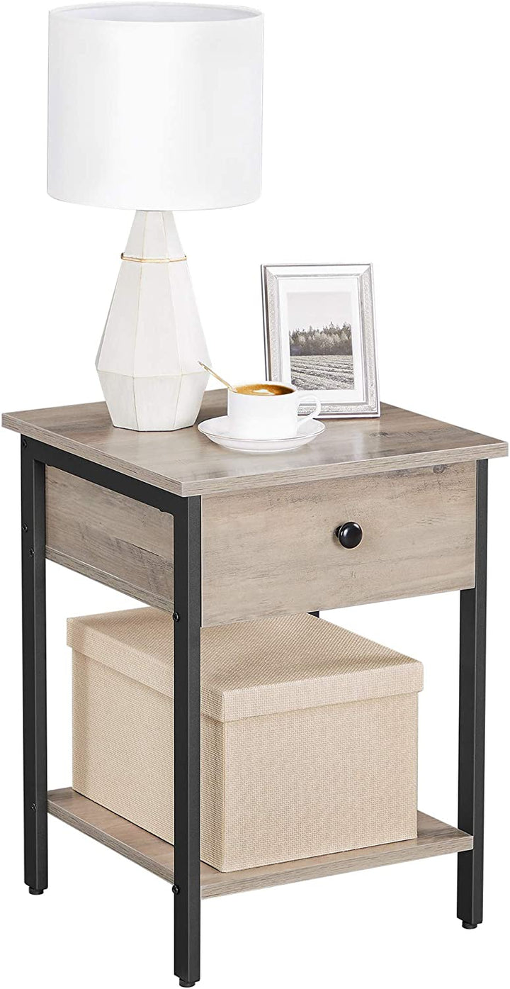 Enkelt sidebord / natbord, 40 x 40 x 55 cm, grå