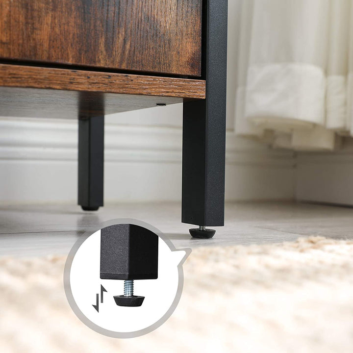 Reol med skab, retro-look, 74 x 30 x 155 cm, brun