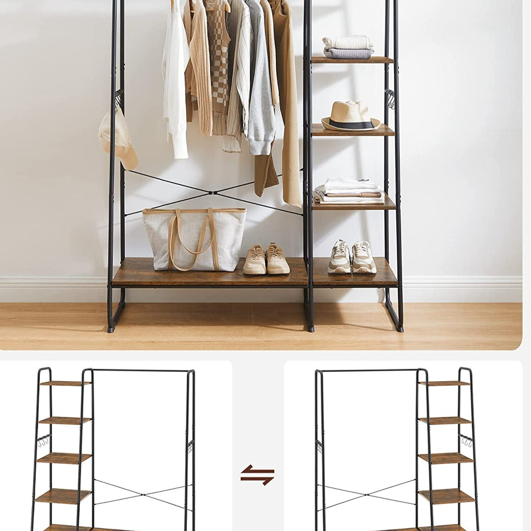 Industrielt tøjstativ, 45x120x160 cm, retro brun