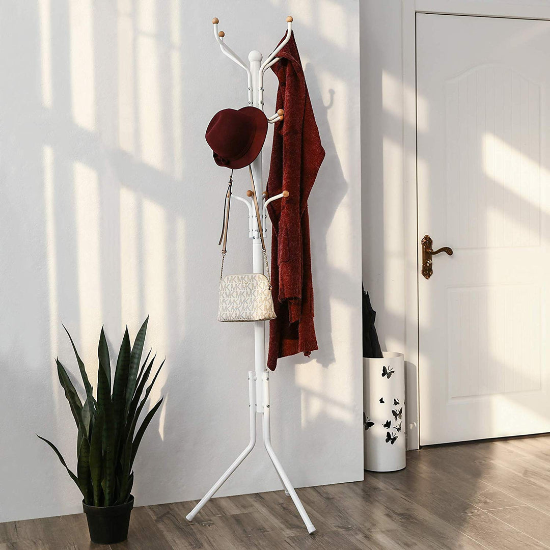 Stumtjener i hvid metal - 182 cm - Lammeuld.dk