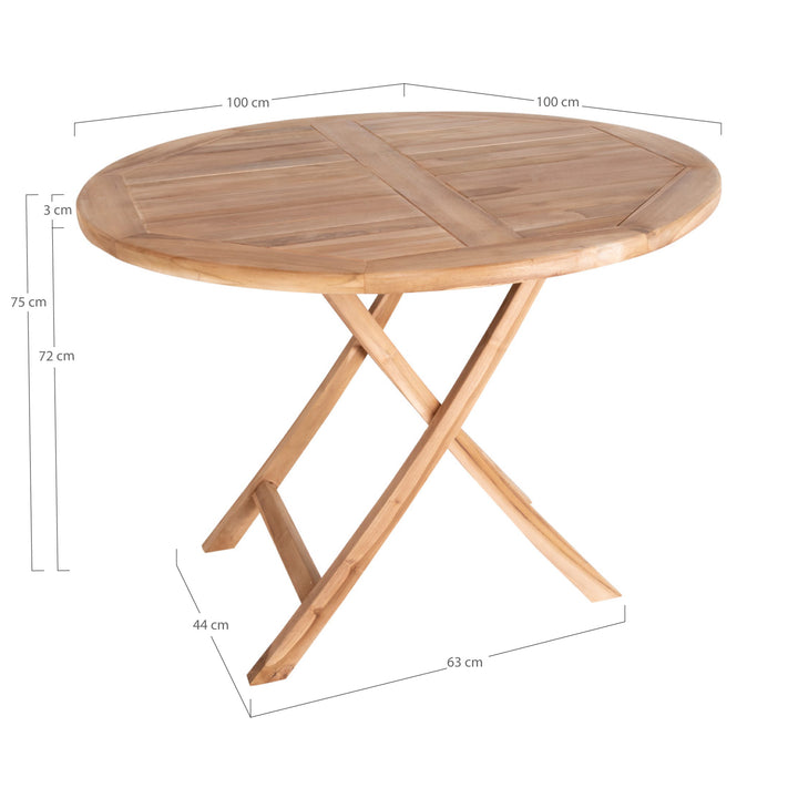 Oviedo Teak Spisebord - Spisebord i teaktræ, natur, Ø100x75 cm