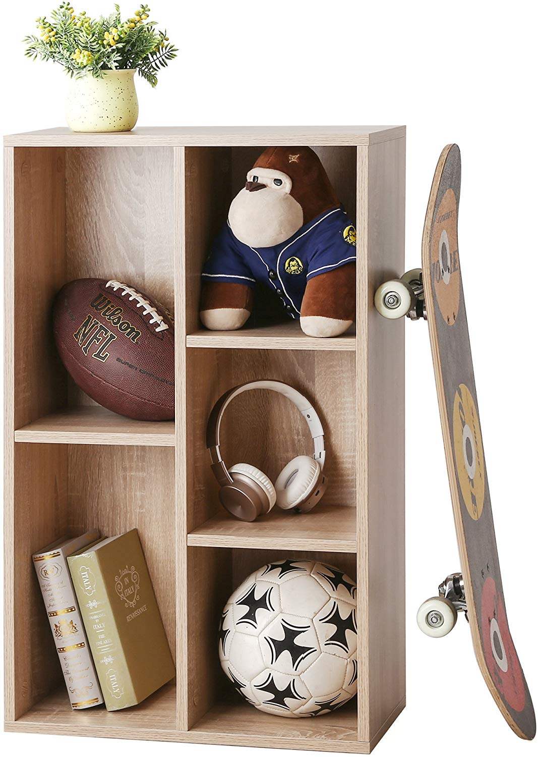 Lille reol med 5 rum i spånplade - Lammeuld.dk