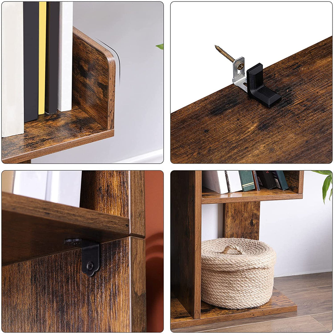 Dekorativ reol, 50 x 25 x 140 cm, brun