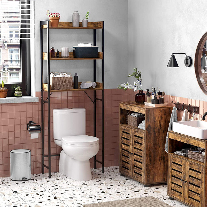 Toiletreol med 3 hylder, 63 x 25 x 165 cm