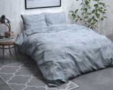 FL vasket bomuld sengesæt, blå 200 x 220 cm