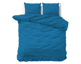 Stenvasket sengesæt, blå 200 x 220
