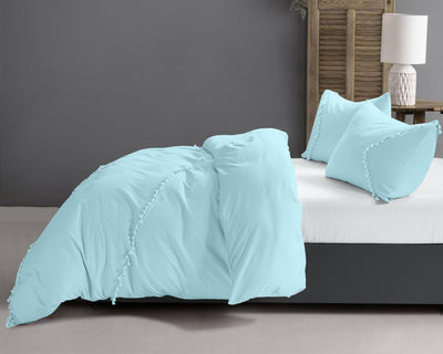 Fashion Lace sengesæt, baby blå 140 x 220 cm