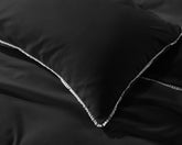 Ball Fringe sengesæt, sort 140 x 220 cm