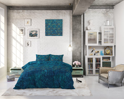 Santox blå sengesæt,  240 x 220 cm
