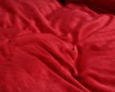 Fløjl Uni sengesæt, rød 240 x 220 cm