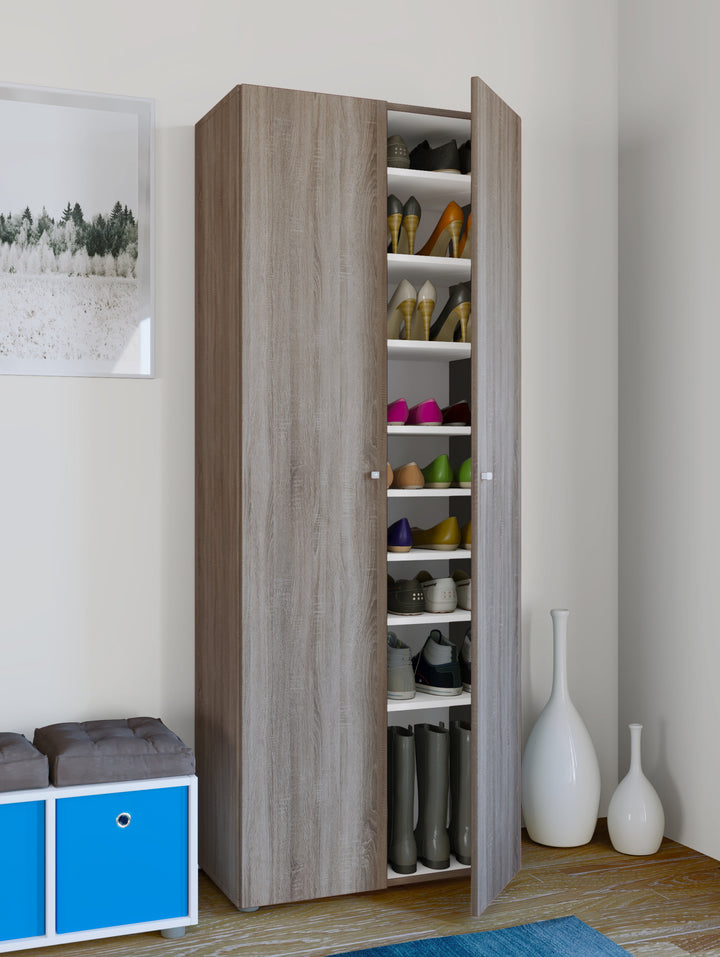 Skoskab "Vandol I" Med Låger Og 9 Hylder