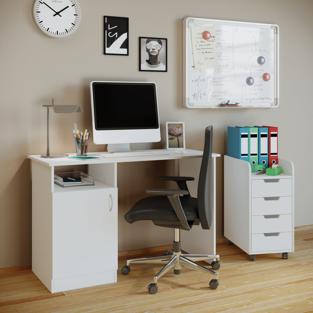 Mobil Piedestal kommode med hjul, hvid