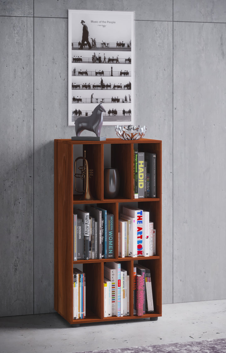 Reol "Wotino", 115 x 60 x 34 cm, farve: valnød brun