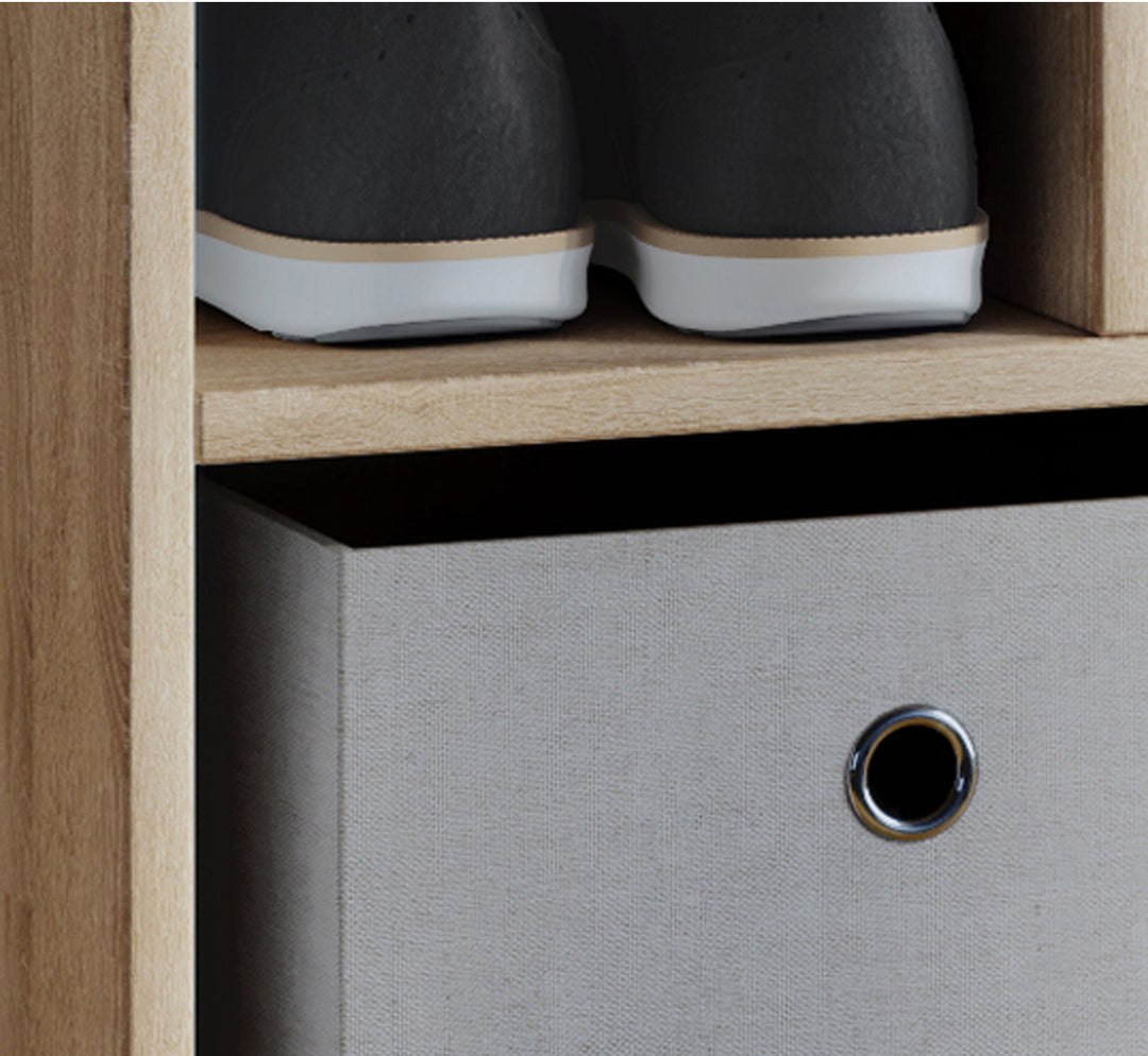 Rummelig skoreol, 92 x 99 x 33 cm, naturfarvet