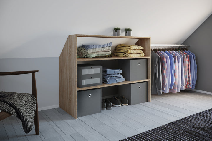 Reol med skråt tag, perfekt til skrå vægge, 90 x 100 x 50 cm