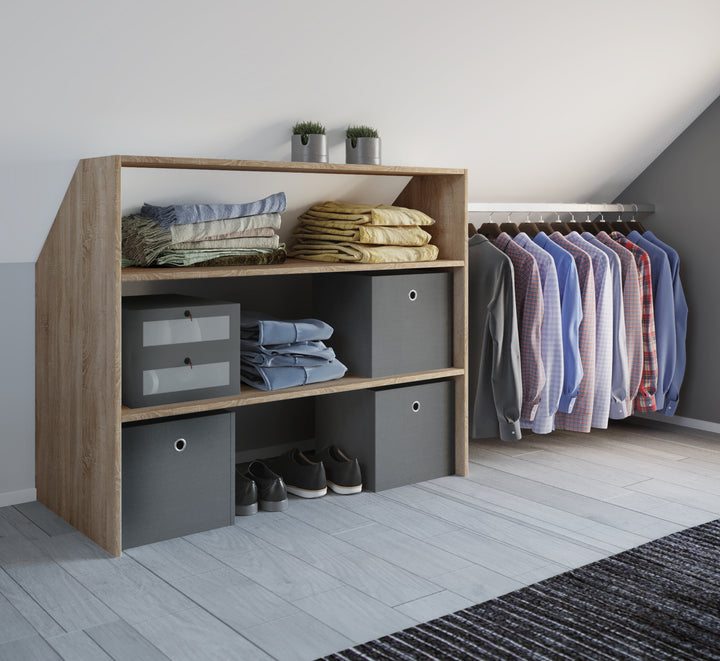 Reol med skråt tag, perfekt til skrå vægge, 90 x 100 x 50 cm