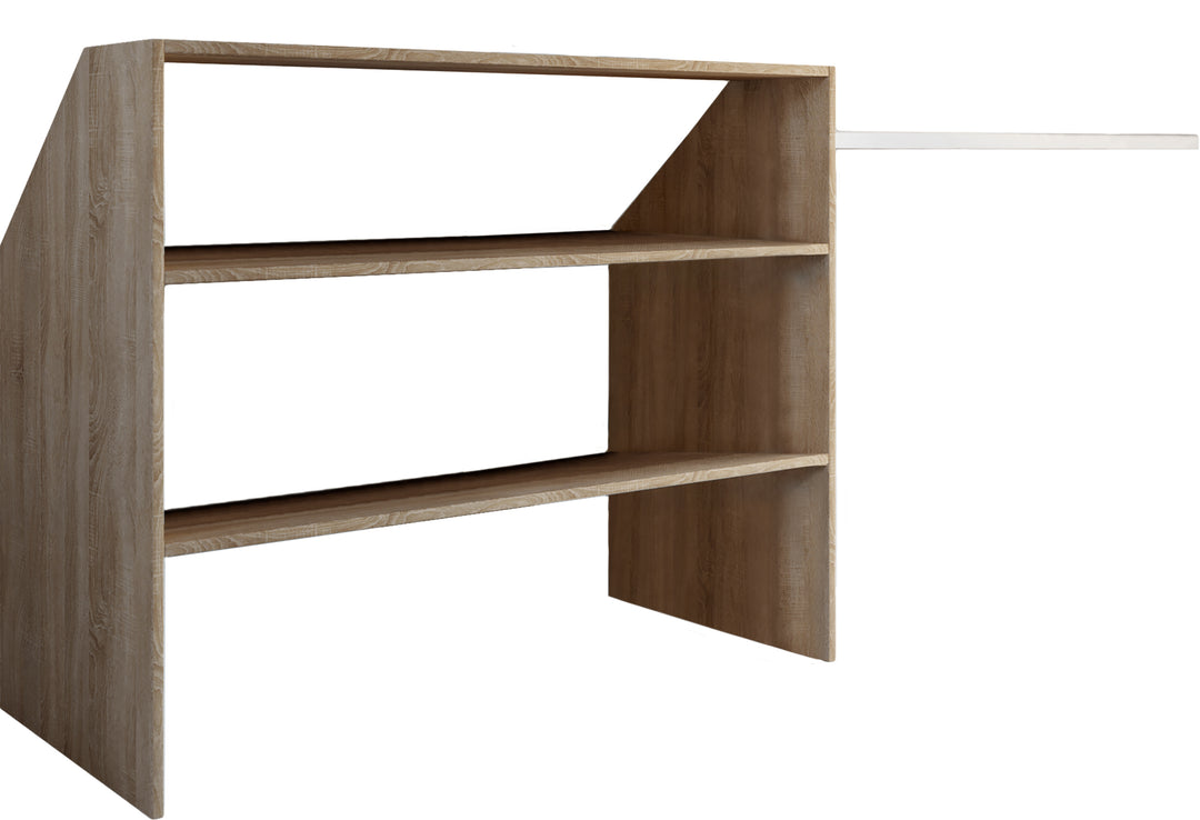 Reol med skråt tag, perfekt til skrå vægge, 90 x 100 x 50 cm