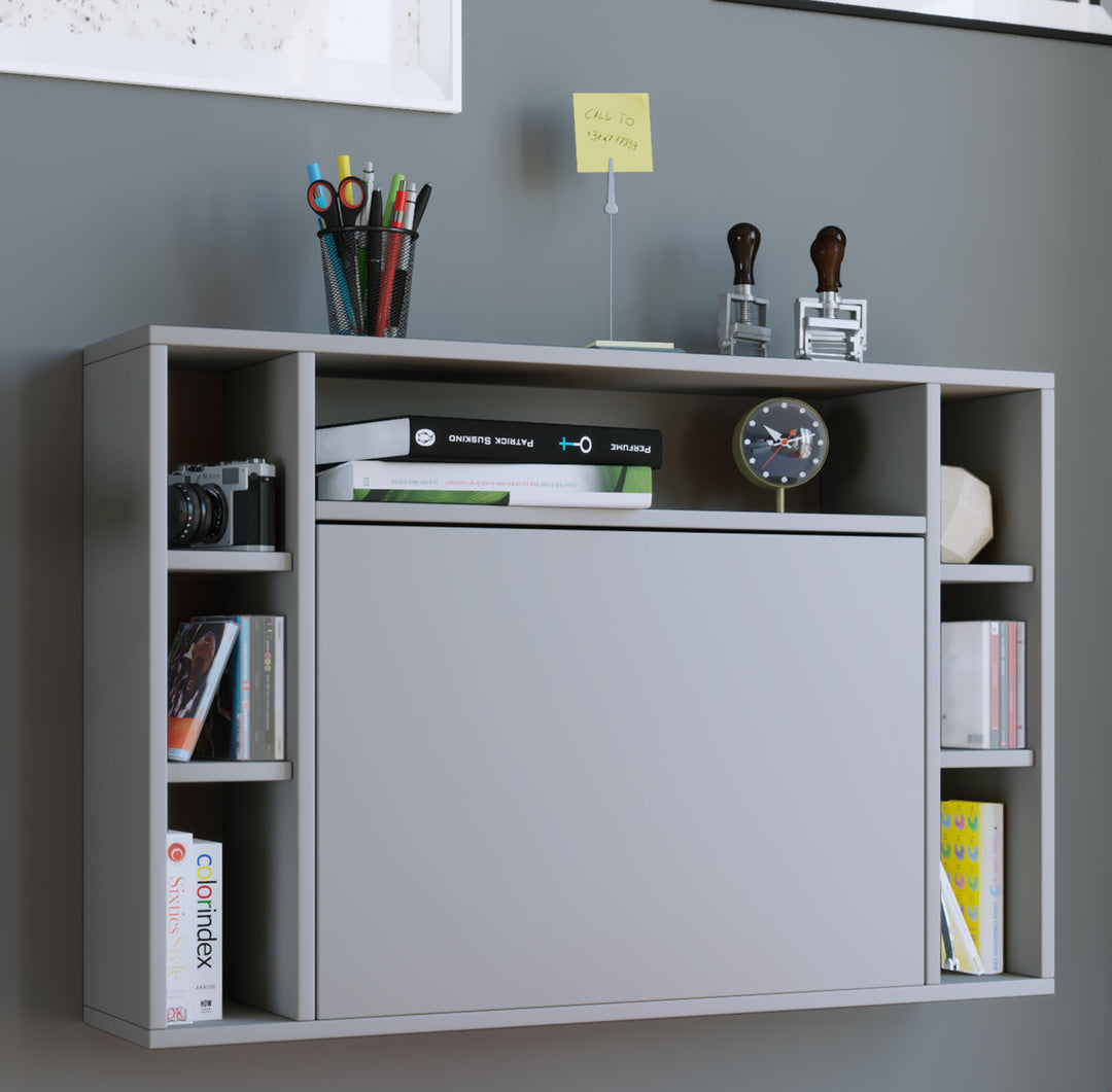Pladsbesparende skrivebord til væggen, 60x90x20 cm, grå