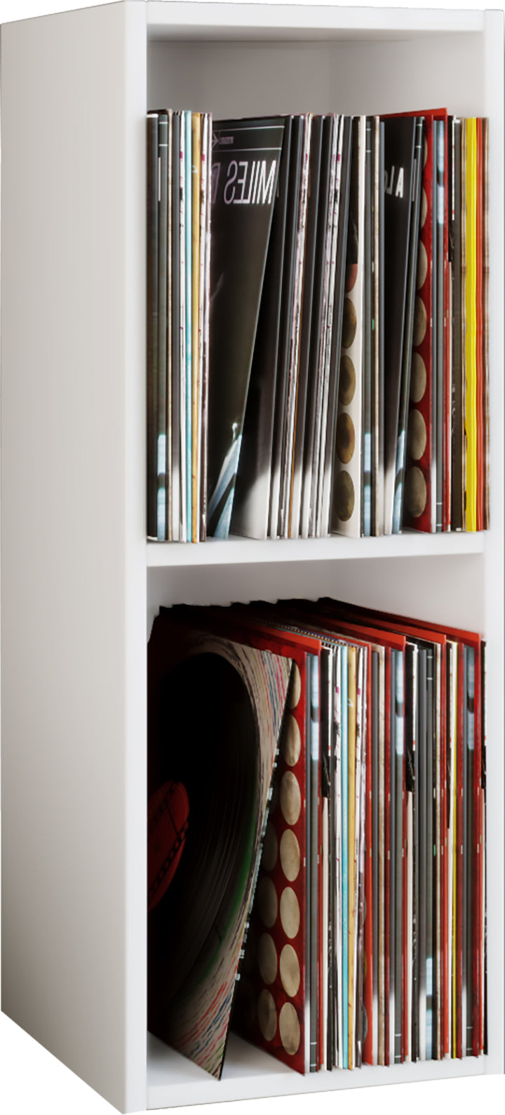 Plade-/Vinylreol, H. 72 x B. 34 x D. 30 cm, hvid