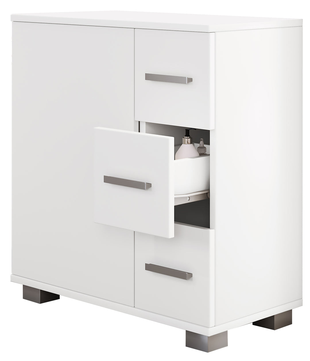 Skab til badeværelse, 65 x 60 x 30 cm, hvid