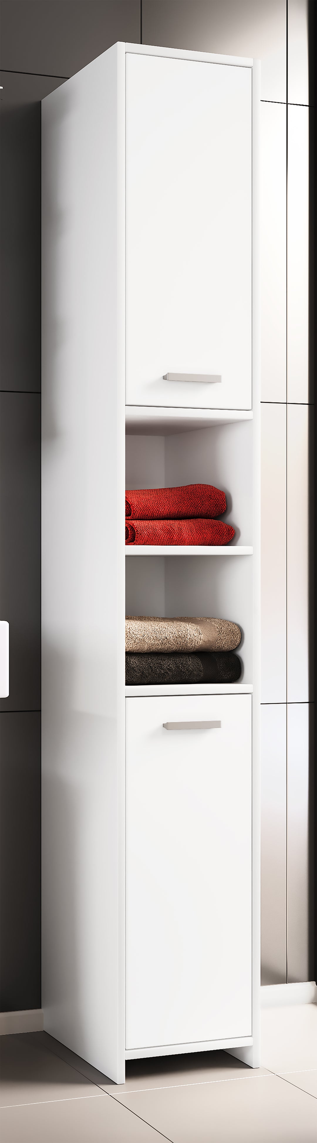 Højskab "Zalo L", 180 x 30 x 30 cm, hvid