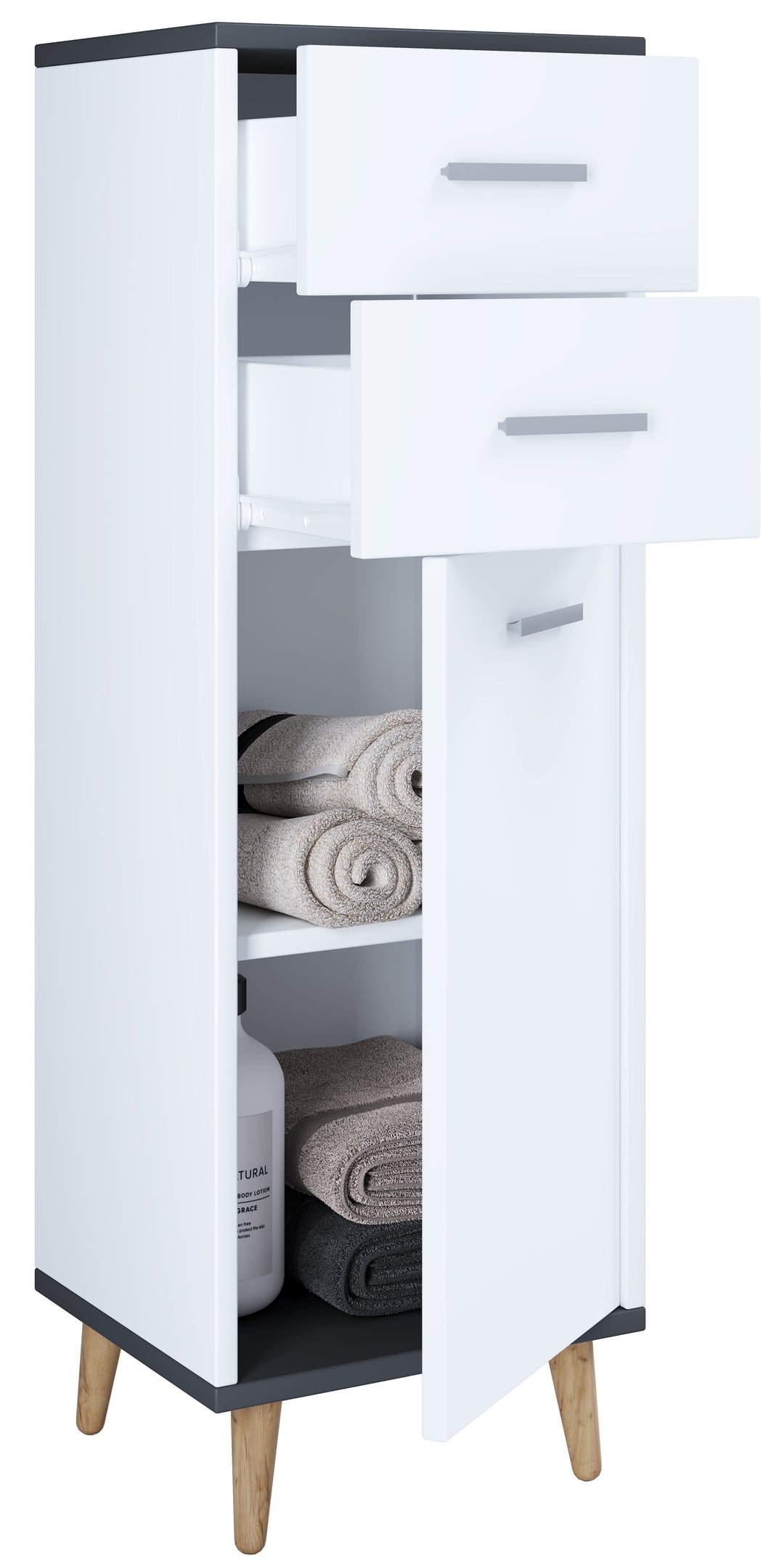 Kommode, H. 97 x B. 32 x D. 28 cm, hvid