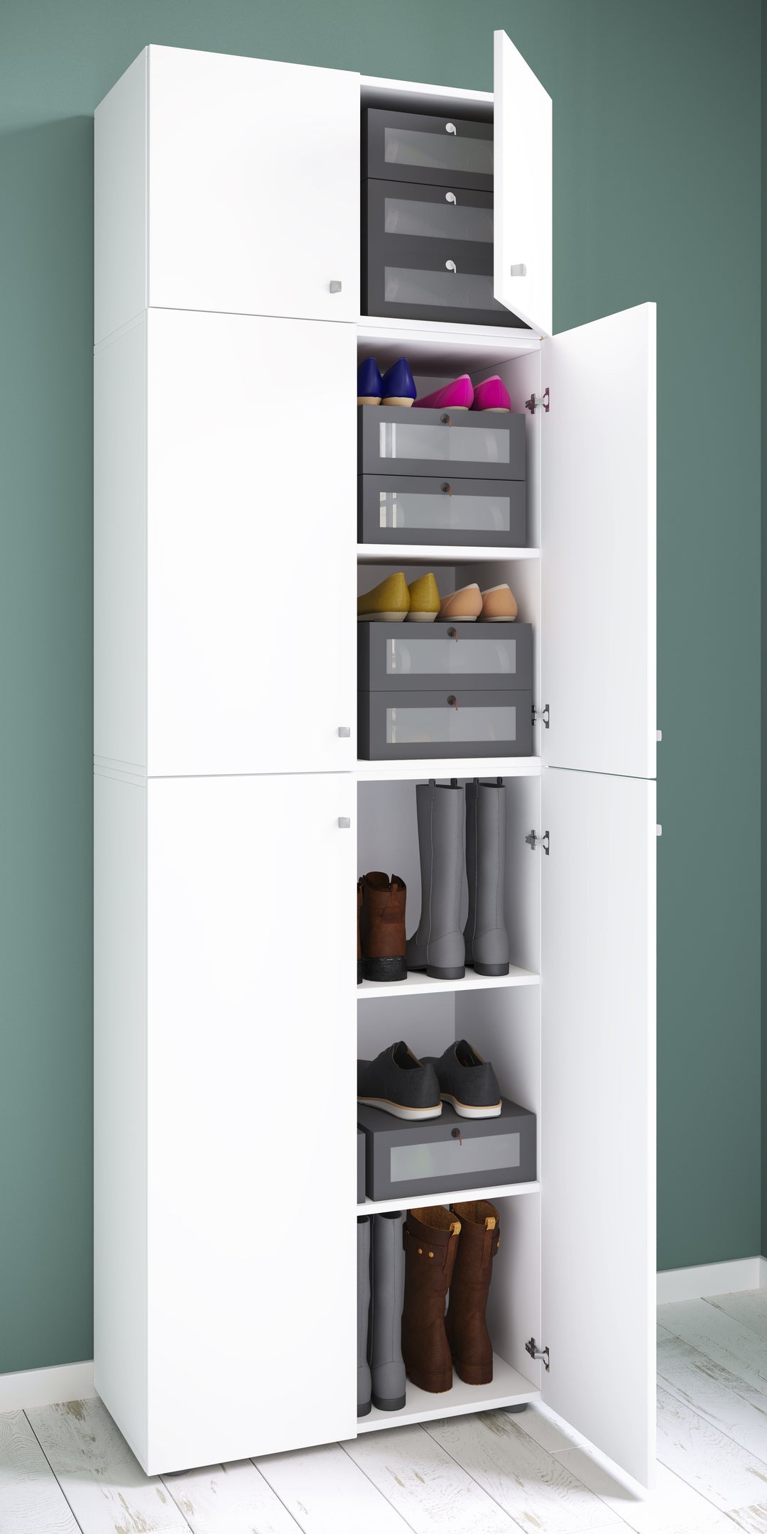 Skoskab "Lona Xxl" Hængslede Låger | Med Vedhæftning