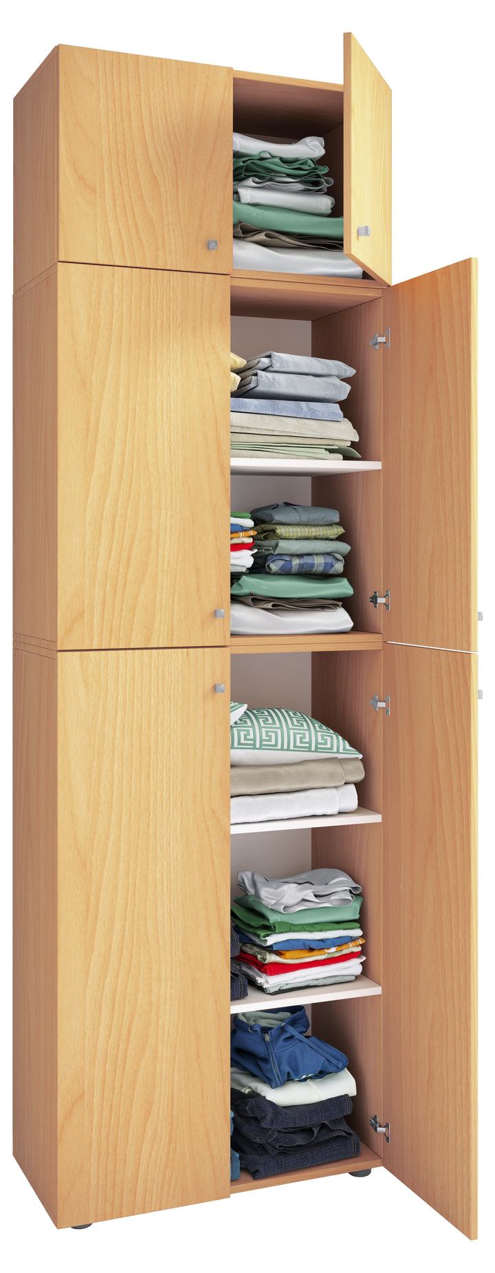 Garderobeskab "Lona Xxl", 223 x 70 x 39 cm, farve: bøg