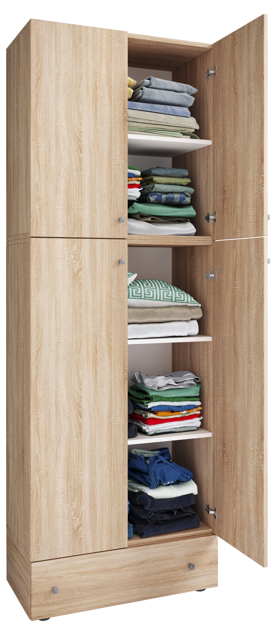 Garderobeskab "Lona Xxl" Med Skuffe, 200 x 70 x 39 cm, farve: sonoma eg