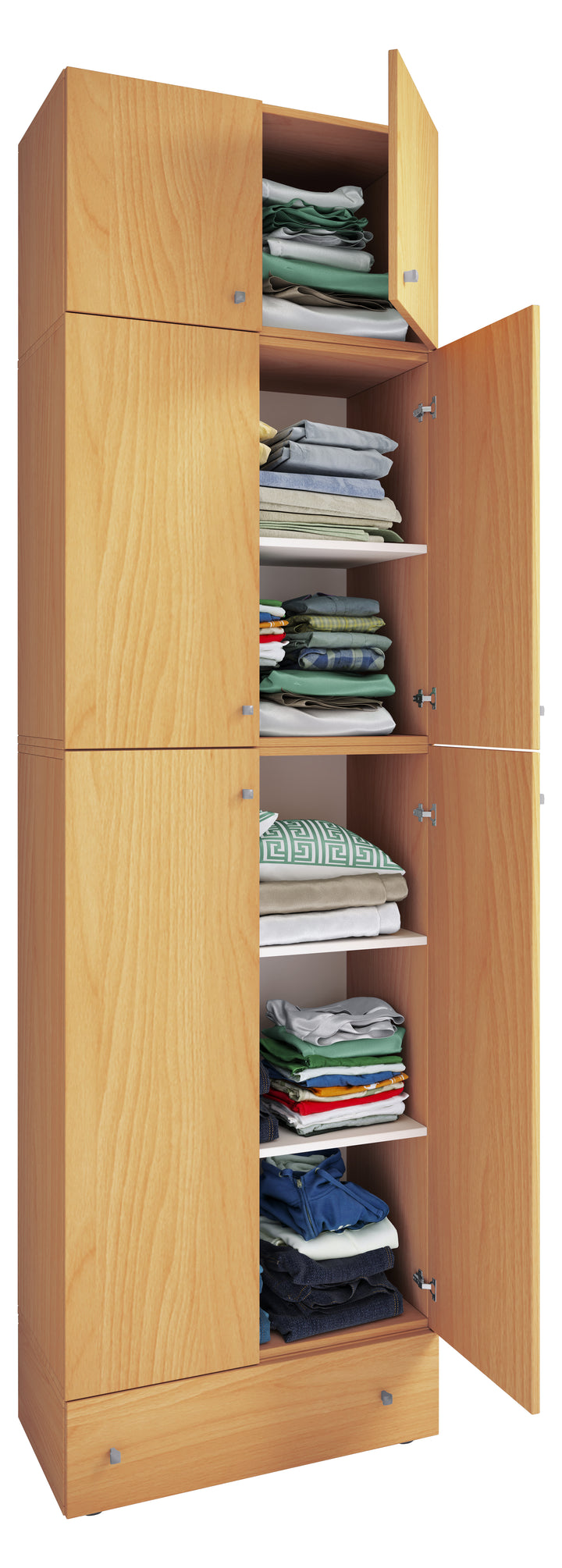 Garderobeskab "Lona XXL" Med Top Og Skuffe, 240 x 70 x 39 cm, træfarvet