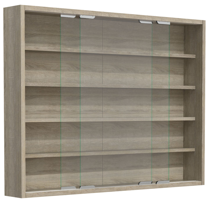 Vitrineskab, h. 60 x b. 77 x d. 10 cm, naturfarvet