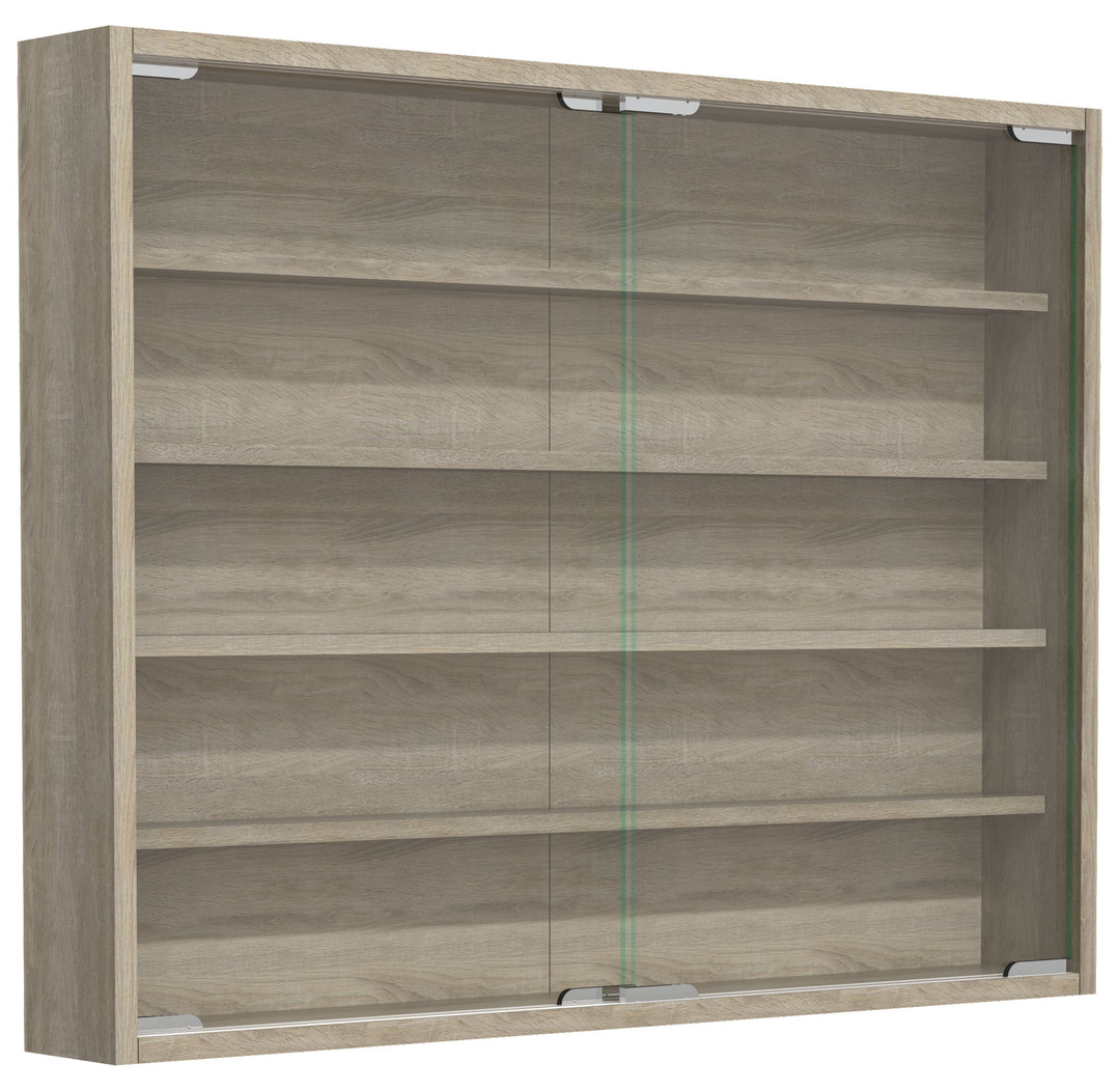 Vitrineskab, h. 60 x b. 77 x d. 10 cm, naturfarvet