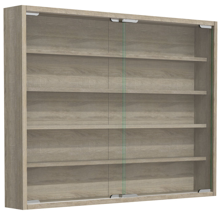 Vitrineskab, h. 60 x b. 77 x d. 10 cm, naturfarvet