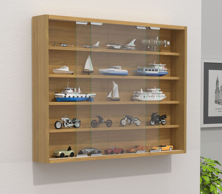 Vitrineskab, h. 60 x b. 77 x d. 10 cm, naturfarvet