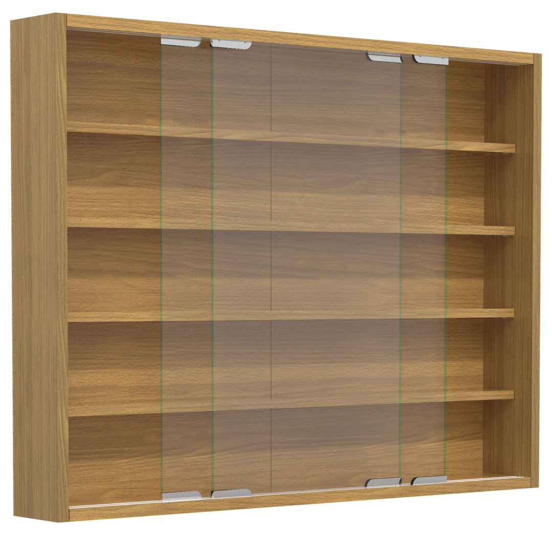 Vitrineskab, h. 60 x b. 77 x d. 10 cm, naturfarvet