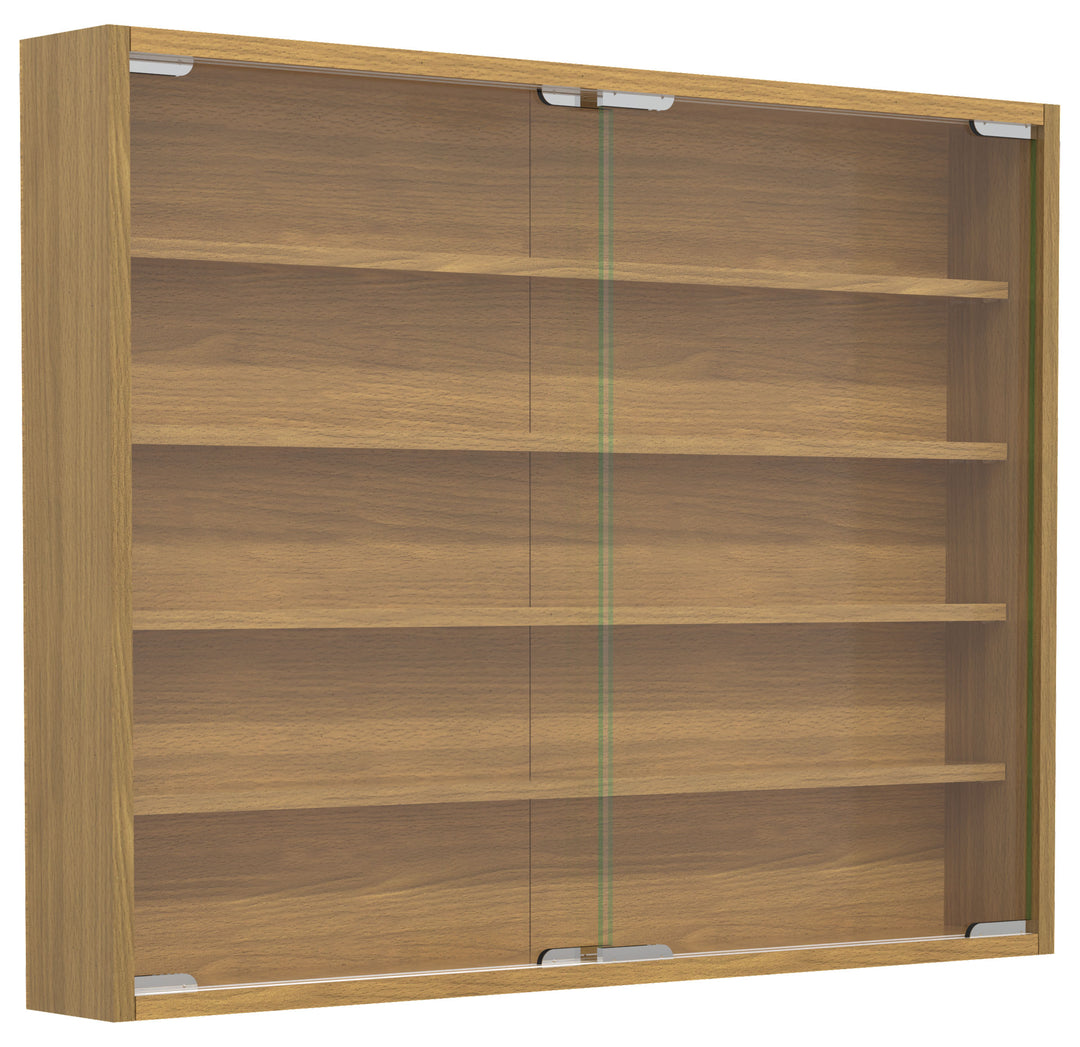 Vitrineskab, h. 60 x b. 77 x d. 10 cm, naturfarvet