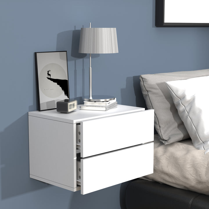 Vægbord / natbord / sengebord, 30 x 45 x 32 cm, hvid