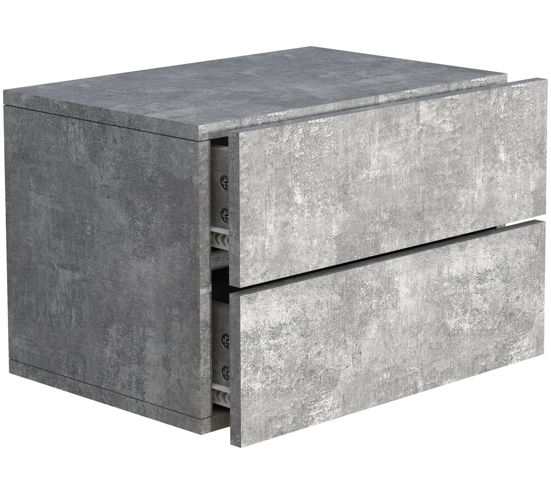 Vægbord / natbord / sengebord, h. 30 x b. 45 x d. 32 cm, betongrå