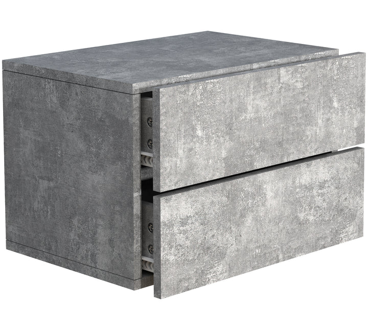 Vægbord / natbord / sengebord, h. 30 x b. 45 x d. 32 cm, betongrå