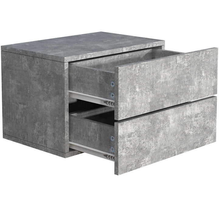 Vægbord / natbord / sengebord, h. 30 x b. 45 x d. 32 cm, betongrå